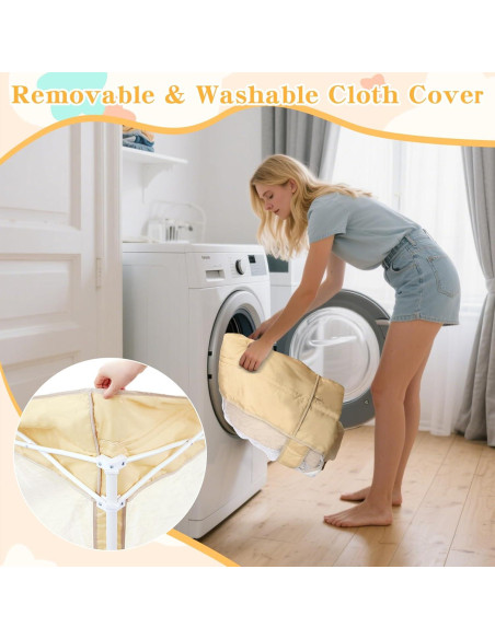 Parque Infantil Plegable Caqui 127x127cm con Alfombra y 30 Pelotas