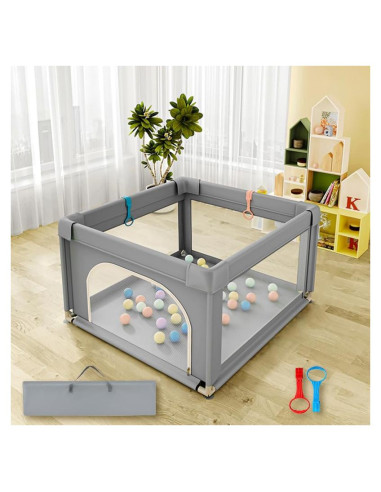 Parque Infantil 91.44 cm Gris - Valla Segura para Bebés