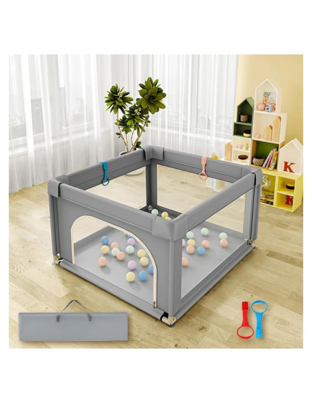 Parque Infantil 91.44 cm Gris - Valla Segura para Bebés
