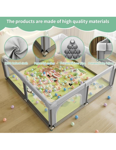 Parque Infantil 91.44 cm Gris - Valla Segura para Bebés