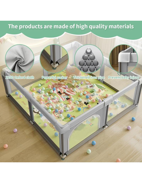 Parque Infantil 91.44 cm Gris - Valla Segura para Bebés