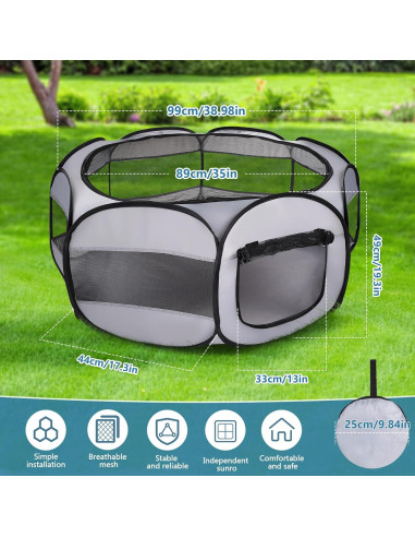 Cercado Portátil para Animales SHAOXING 109x99cm Transpirable