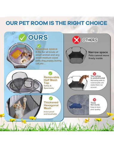 Cercado Portátil para Animales SHAOXING 109x99cm Transpirable