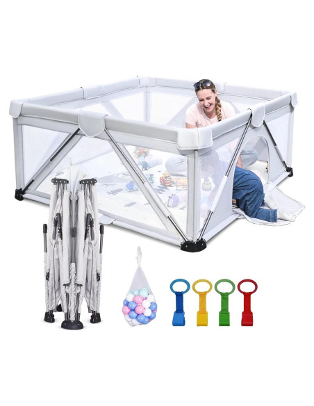 Parque Infantil Plegable iTiLike 150x150 cm con 50 Pelotas