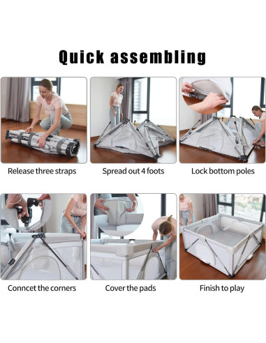 Parque Infantil Plegable iTiLike 150x150 cm con 50 Pelotas