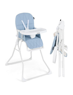 Silla Alta Plegable INFANS para Bebés Ajustable 6-36 Meses Azul