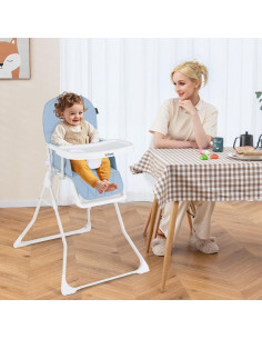 Silla Alta Plegable INFANS para Bebés Ajustable 6-36 Meses Azul 2