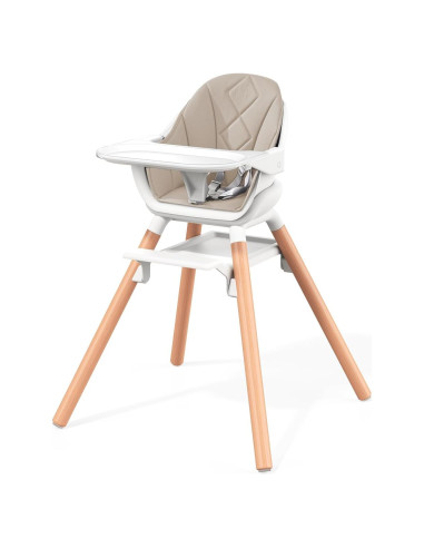 Silla Alta para Bebé 6 en 1 DDIOYIUR con Cojín PU Champagne