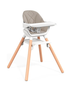 Silla Alta para Bebé 6 en 1 DDIOYIUR con Cojín PU Champagne 2