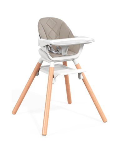 Silla Alta para Bebé 6 en 1 DDIOYIUR con Cojín PU Champagne