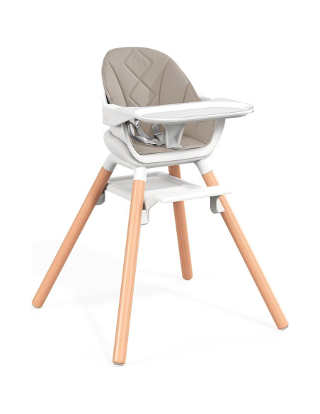 Silla Alta para Bebé 6 en 1 DDIOYIUR con Cojín PU Champagne