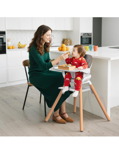 Silla Alta para Bebé 6 en 1 DDIOYIUR con Cojín PU Champagne