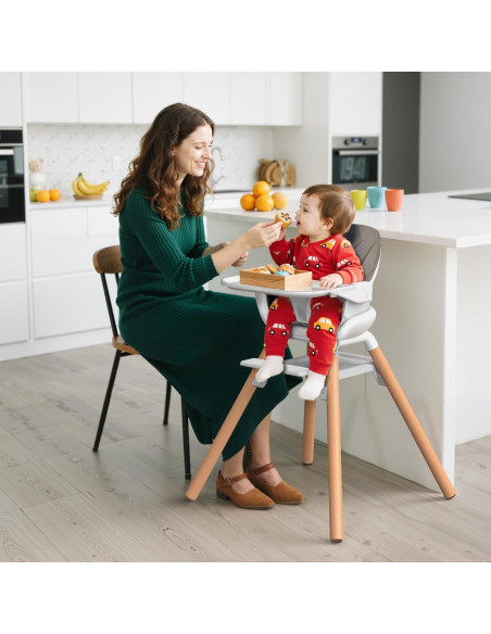 Silla Alta para Bebé 6 en 1 DDIOYIUR con Cojín PU Champagne