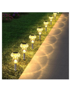 Luces Solares de Camino Benany, Paquete de 8, LED Blanco Cálido