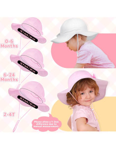 Sombrero de Sol Cooraby para Niña 6-24 Meses UPF 50+ Ajustable 2