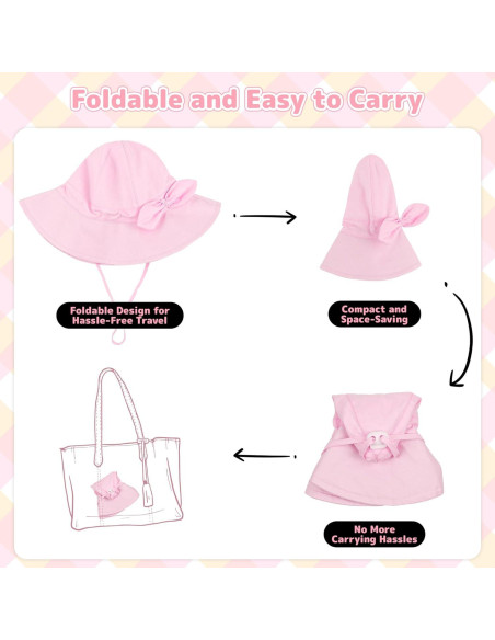 Sombrero de Sol Cooraby para Niña 6-24 Meses UPF 50+ Ajustable