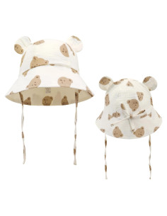 Sombrero de Sol para Bebés Niñas 0-24 Meses Algodón Transpirable