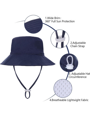 Sombrero de Sol para Bebé DXGSHSA UPF 50+ 2 Paquetes