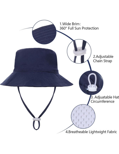 Sombrero de Sol para Bebé DXGSHSA UPF 50+ 2 Paquetes