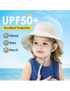 Sombrero de Sol para Bebés Zando UPF 50+ Niñas 0-6 Meses 2