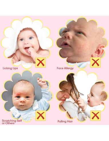 6 Pares Mitones Antirrasguños Bebés Geyoga Algodón 10x7 cm