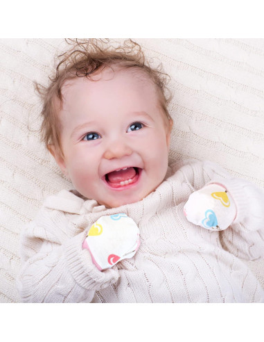 6 Pares Mitones Antirrasguños Bebés Geyoga Algodón 10x7 cm