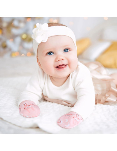 6 Pares Mitones Antirrasguños Bebés Geyoga Algodón 10x7 cm