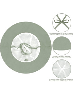 Sombrero de Sol Bebé UPF 50+ con Orejas de Oso Verde Claro 2