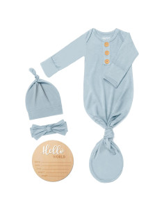 Vestido de Nudo Suave Baby Noah 0-3 Meses Azul Bebé