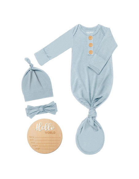 Vestido de Nudo Suave Baby Noah 0-3 Meses Azul Bebé