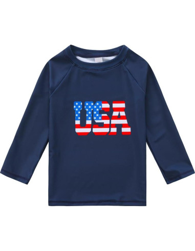 Conjunto de Traje de Baño 3 Piezas Niños UPF 50+ Bandera Americana