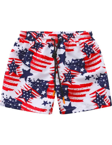 Conjunto de Traje de Baño 3 Piezas Niños UPF 50+ Bandera Americana