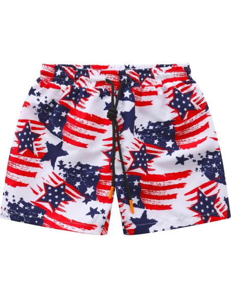 Conjunto de Traje de Baño 3 Piezas Niños UPF 50+ Bandera Americana