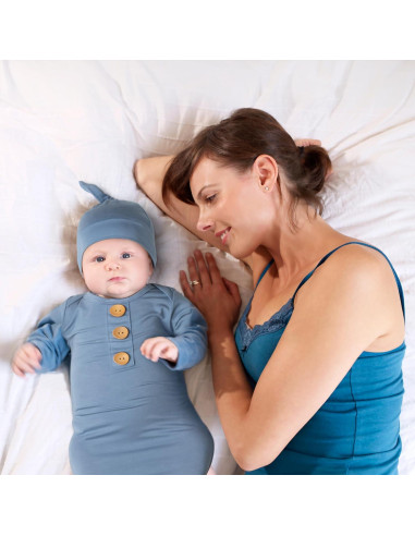 Vestido de Nudo Suave Baby Noah 0-3 Meses Azul Bebé