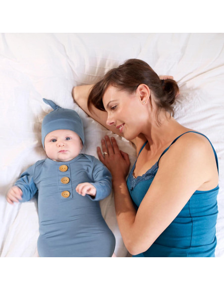 Vestido de Nudo Suave Baby Noah 0-3 Meses Azul Bebé