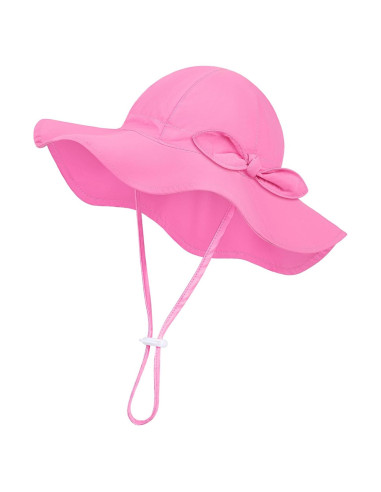 Sombrero de sol para bebé niña UPF 50+ ajustable rosa