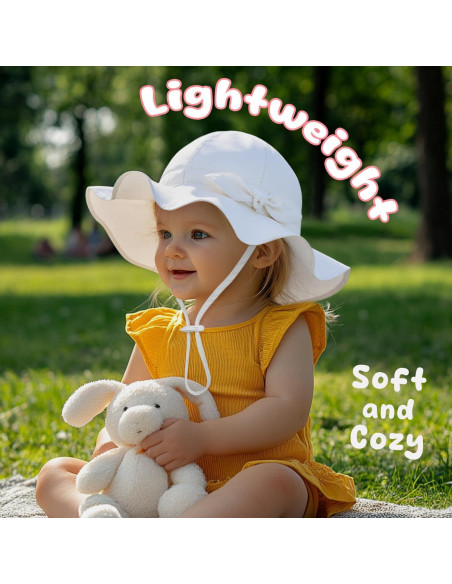 Sombrero de sol para bebé niña UPF 50+ ajustable rosa