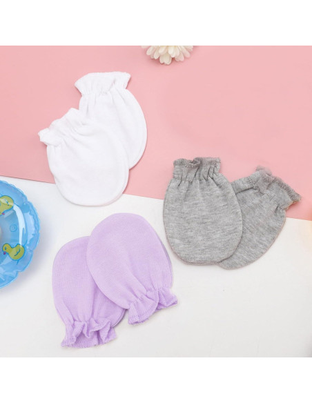 Manoplas para Bebés Recién Nacidos AQOKKA Algodón Orgánico 0-6 Meses