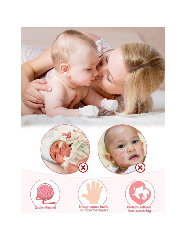 24 Pares Manoplas para Bebés Geyoga Algodón Unisex 0-6 Meses