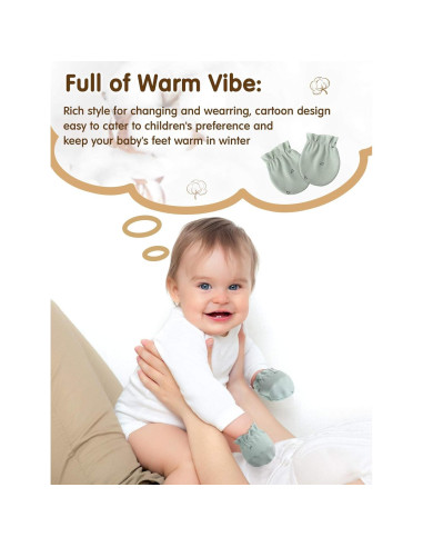 24 Pares Manoplas para Bebés Geyoga Algodón Unisex 0-6 Meses