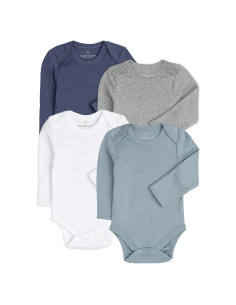 Conjunto de 4 Bodysuits Clásicos Unisex Goobie Baby 100% Algodón