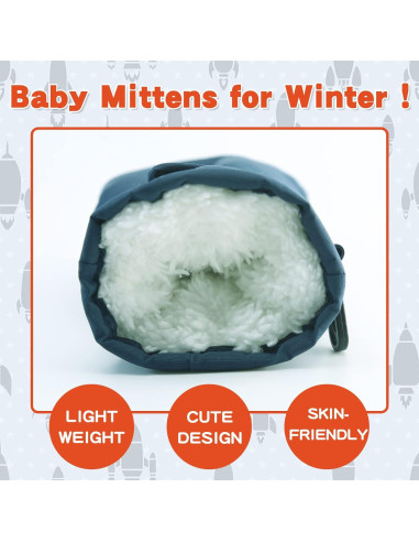 Mitones Impermeables BAVST para Niños 3-5 Años Forro Polar