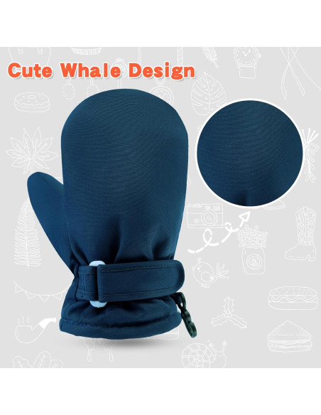 Mitones Impermeables BAVST para Niños 3-5 Años Forro Polar