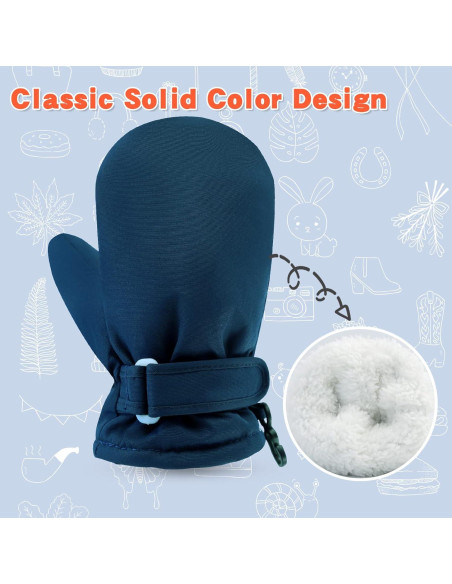 Mitones Impermeables BAVST para Niños 3-5 Años Forro Polar