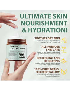 Crema Hidratante Facial y Corporal Loción de Grasa de Res con Miel 119 g 2