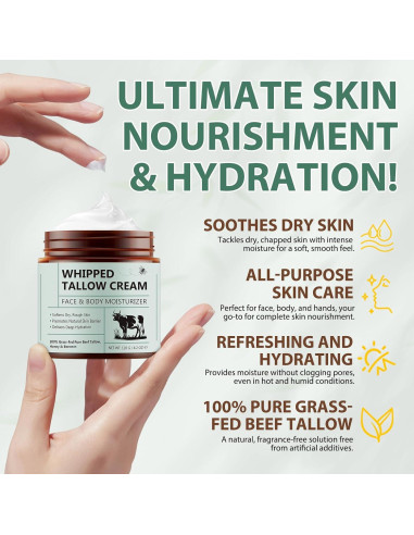 Crema Hidratante Facial y Corporal Loción de Grasa de Res con Miel 119 g