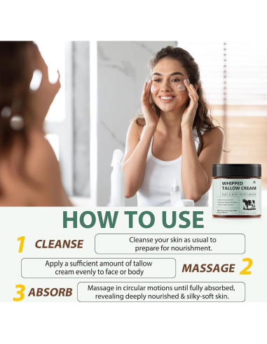 Crema Hidratante Facial y Corporal Loción de Grasa de Res con Miel 119 g