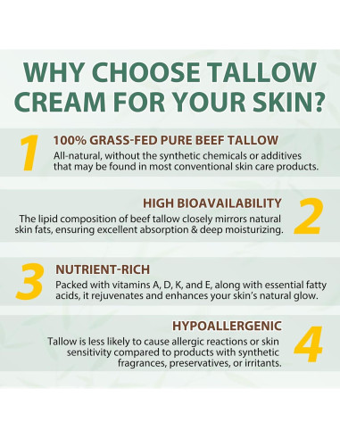 Crema Hidratante Facial y Corporal Loción de Grasa de Res con Miel 119 g