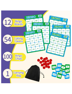 Juego de Bingo de Palabras de Vista - Aprendizaje Preescolar 2