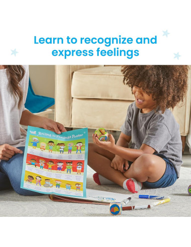 Juego de Dados Rolling for Feelings hand2mind - 7 Cubos de Madera